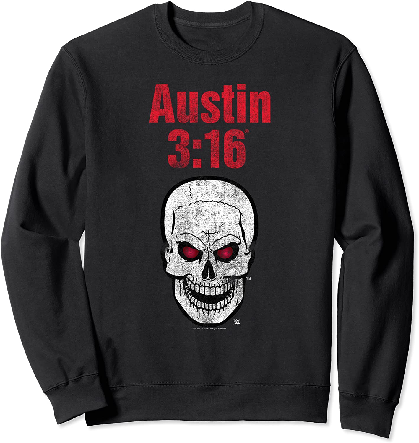 WWE Austin 316 Red Eyed Skull Distressed Sweatshirt