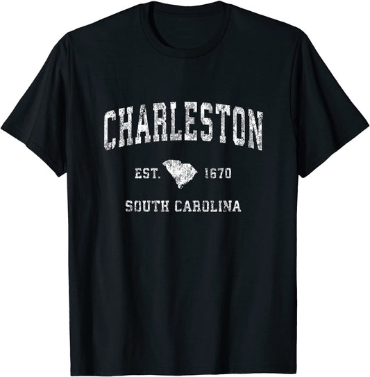 Charleston South Carolina SC Vintage Athletic Sports Design T-Shirt