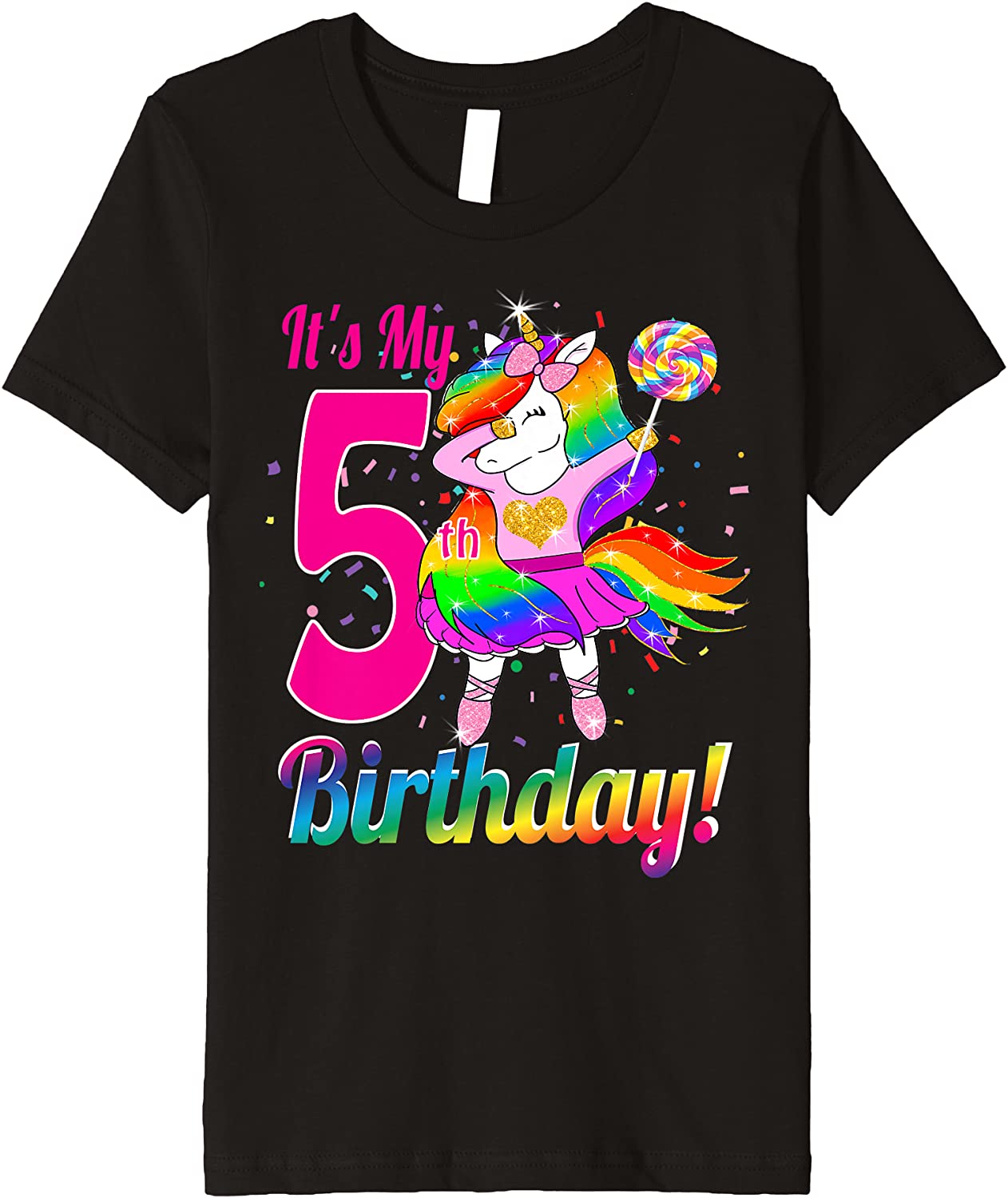 Kids Its My 5th Birthday Unicorn Shirt 5 year old girls outfit Premium T-Shirt