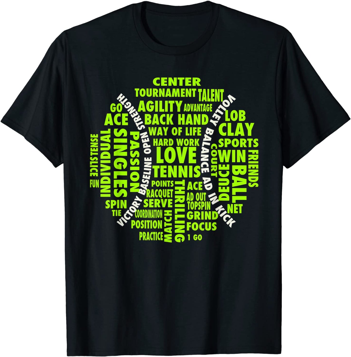 Tennis Ball Word Cloud Shirt Cool Tennis Players Tee Gift