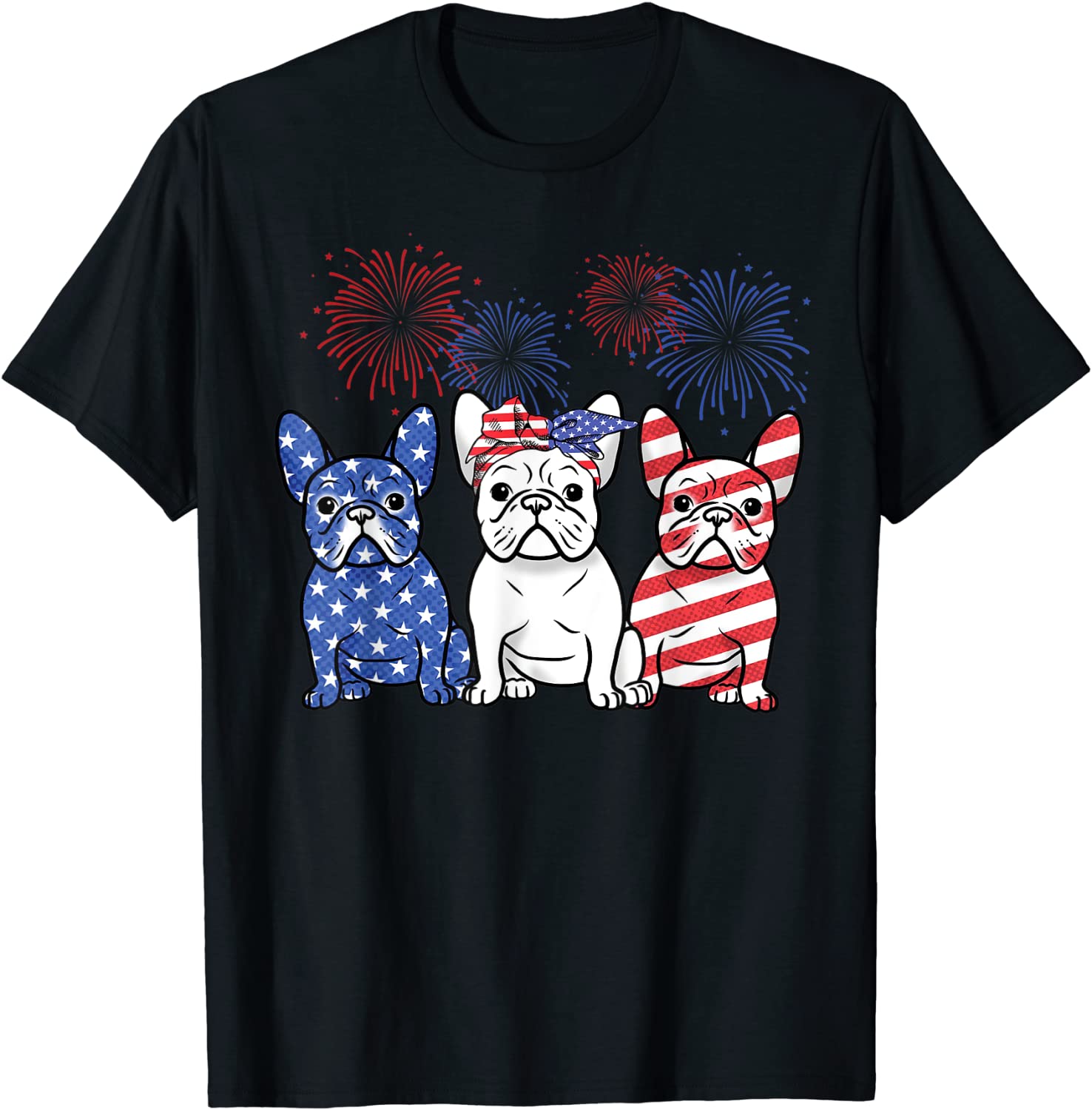 French Bulldog American Flag 4th Of July Independence Day T-Shirt