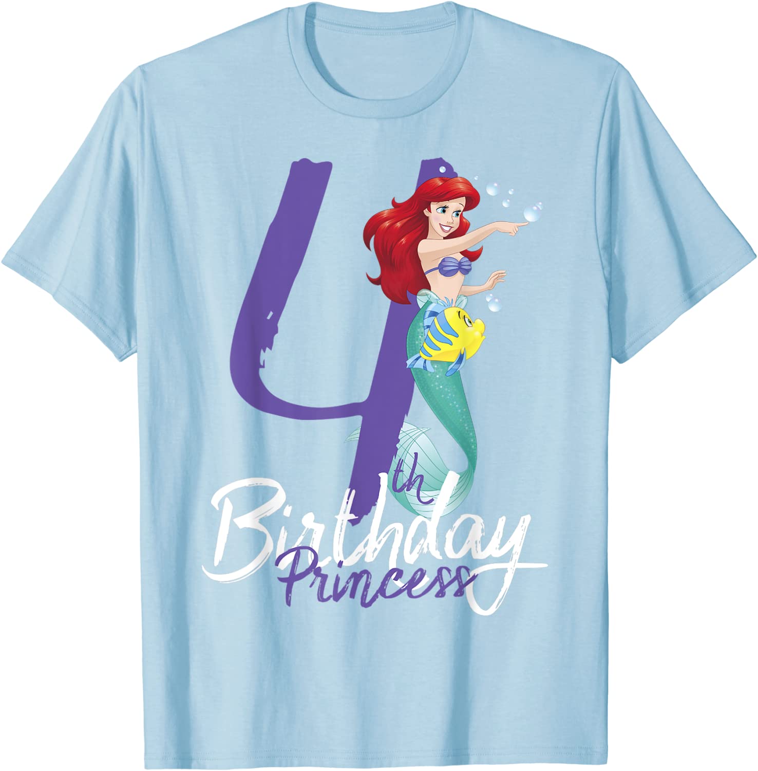 Disney Little Mermaid Ariel 4th Birthday Princess T-Shirt
