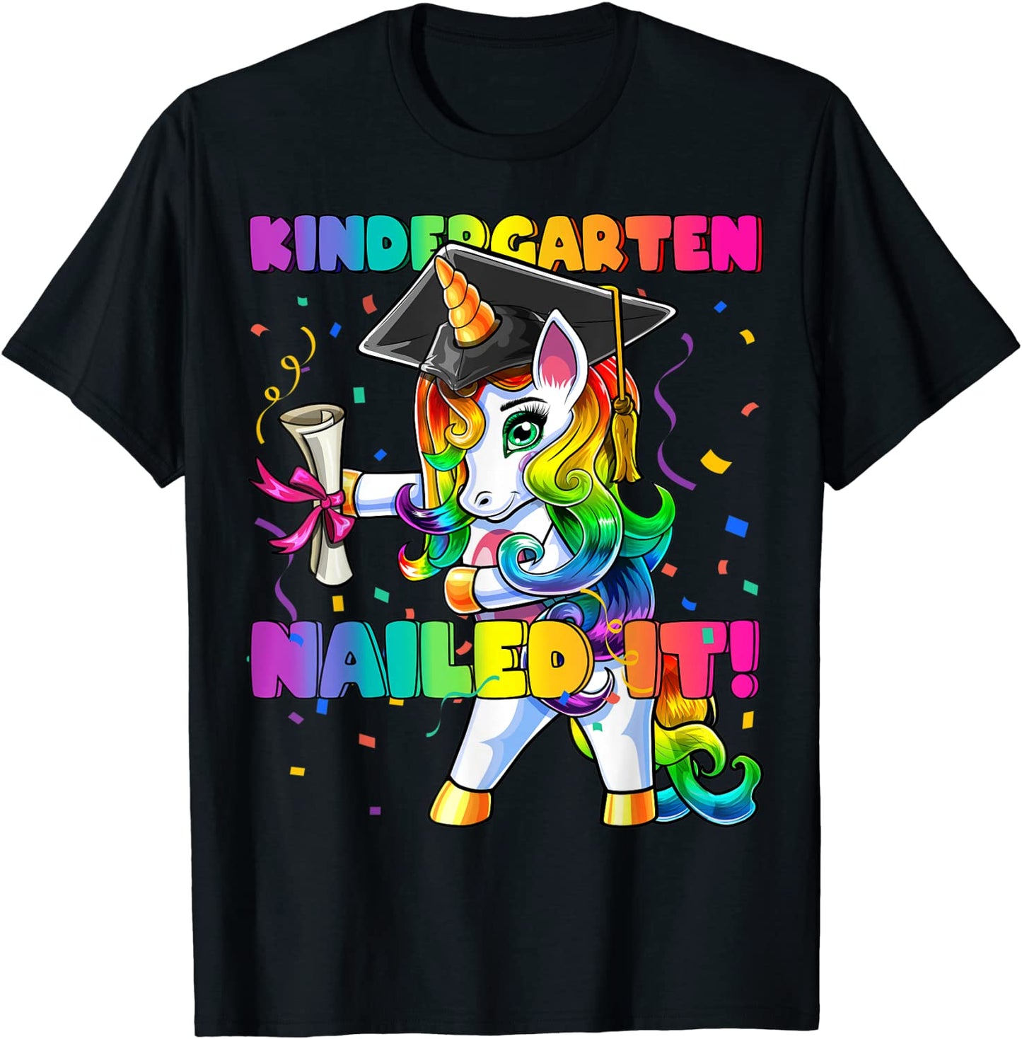 Flossing Unicorn Kindergarten Graduation Cap Gift for Girls T-Shirt