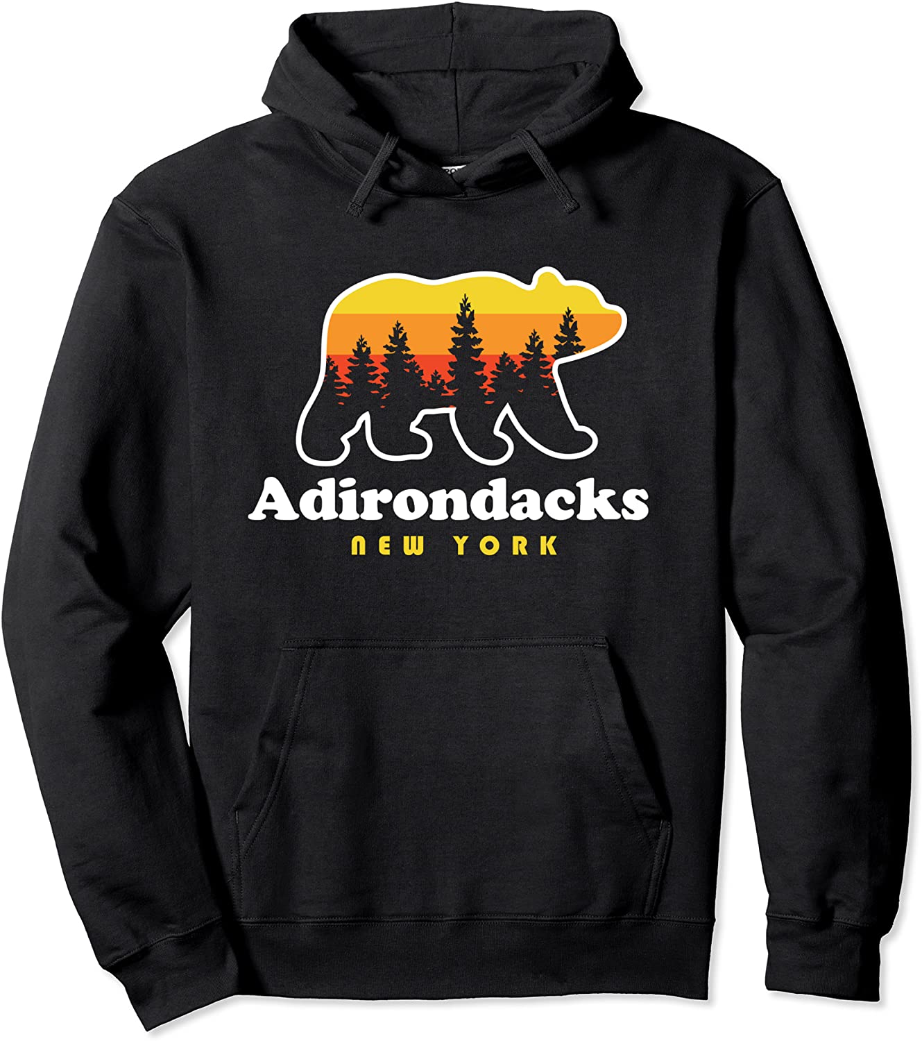Adirondacks NY Bear Woods New York Pullover Hoodie