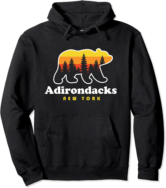 Adirondacks NY Bear Woods New York Pullover Hoodie