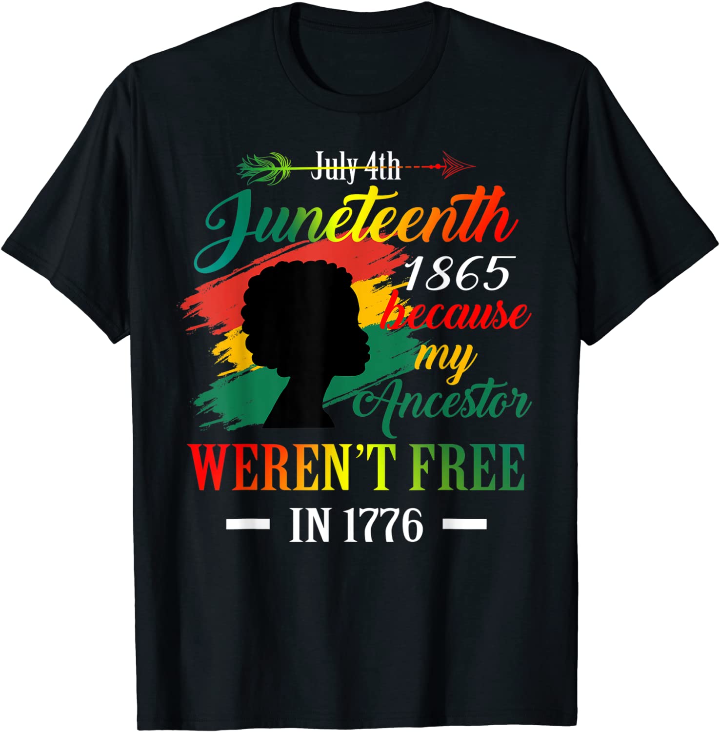 Juneteenth Black Women Because My Ancestor Werent Free 1776 T-Shirt