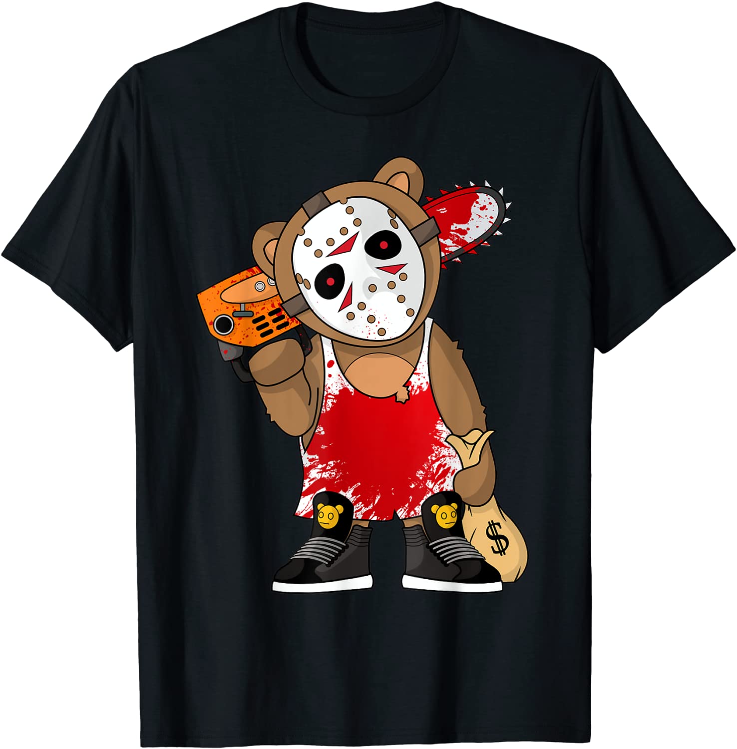 Hockey Teddy Bear Parody Horror 13th Hip Hop Halloween T-Shirt