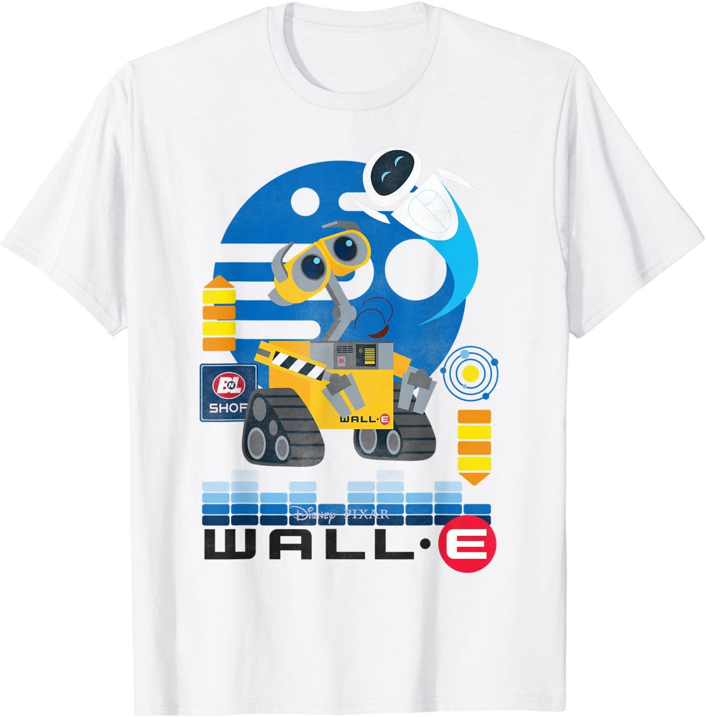 Disney Pixar Wall-E and EVE Distressed Friendship Portrait T-Shirt
