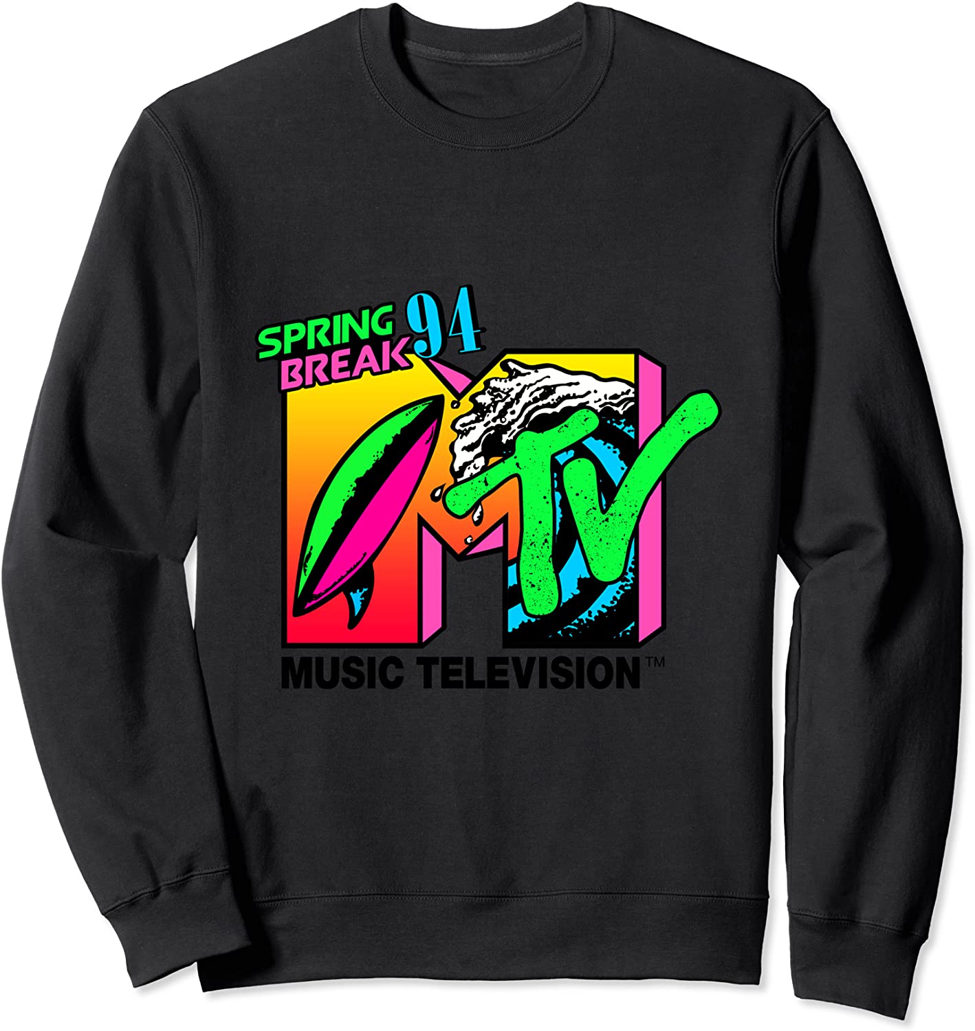 Classic MTV Logo Spring Break 94 Crewneck Sweatshirts