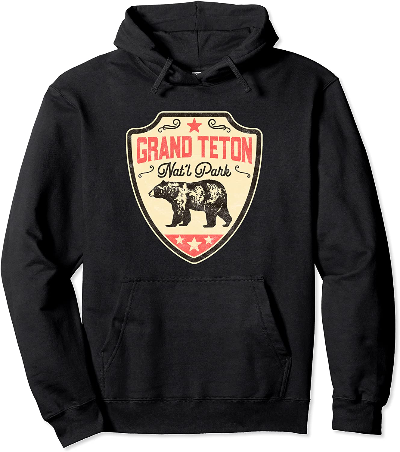 Grand Teton National Park Vintage Grizzly Bear Retro Hoodie