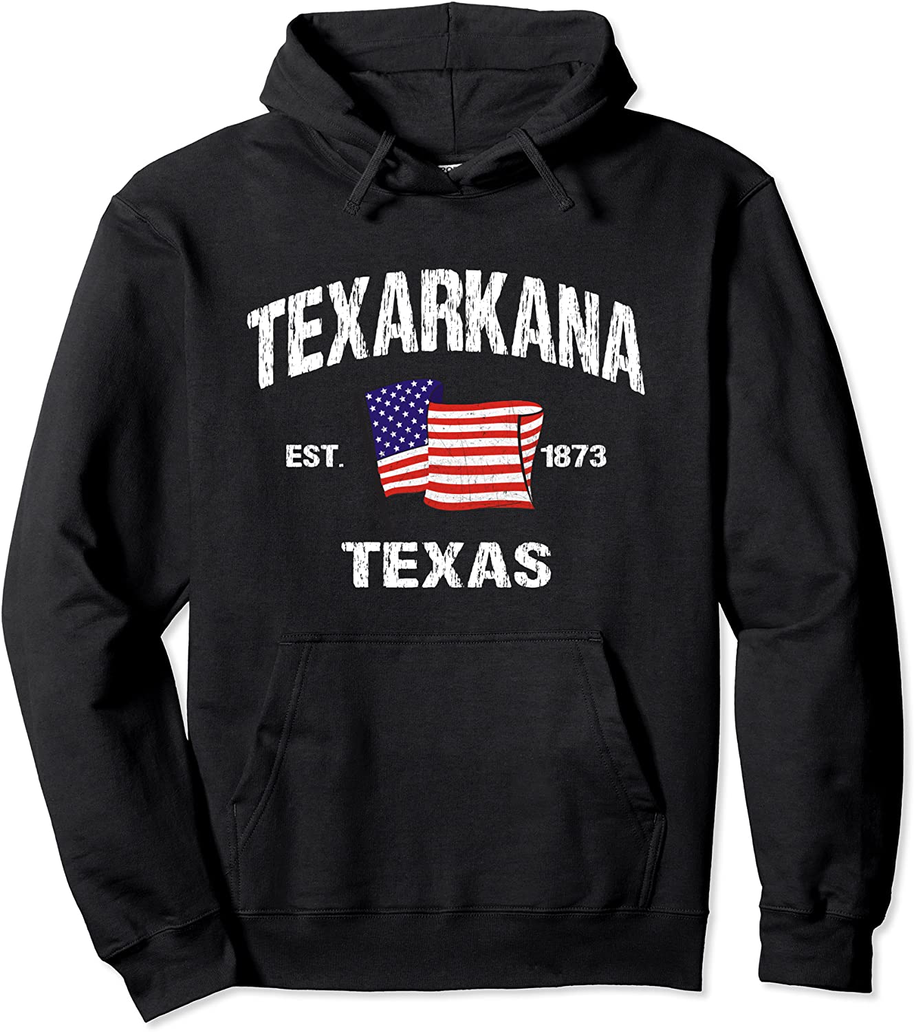 Texarkana Texas TX USA Stars Stripes Vintage Style Pullover Hoodie