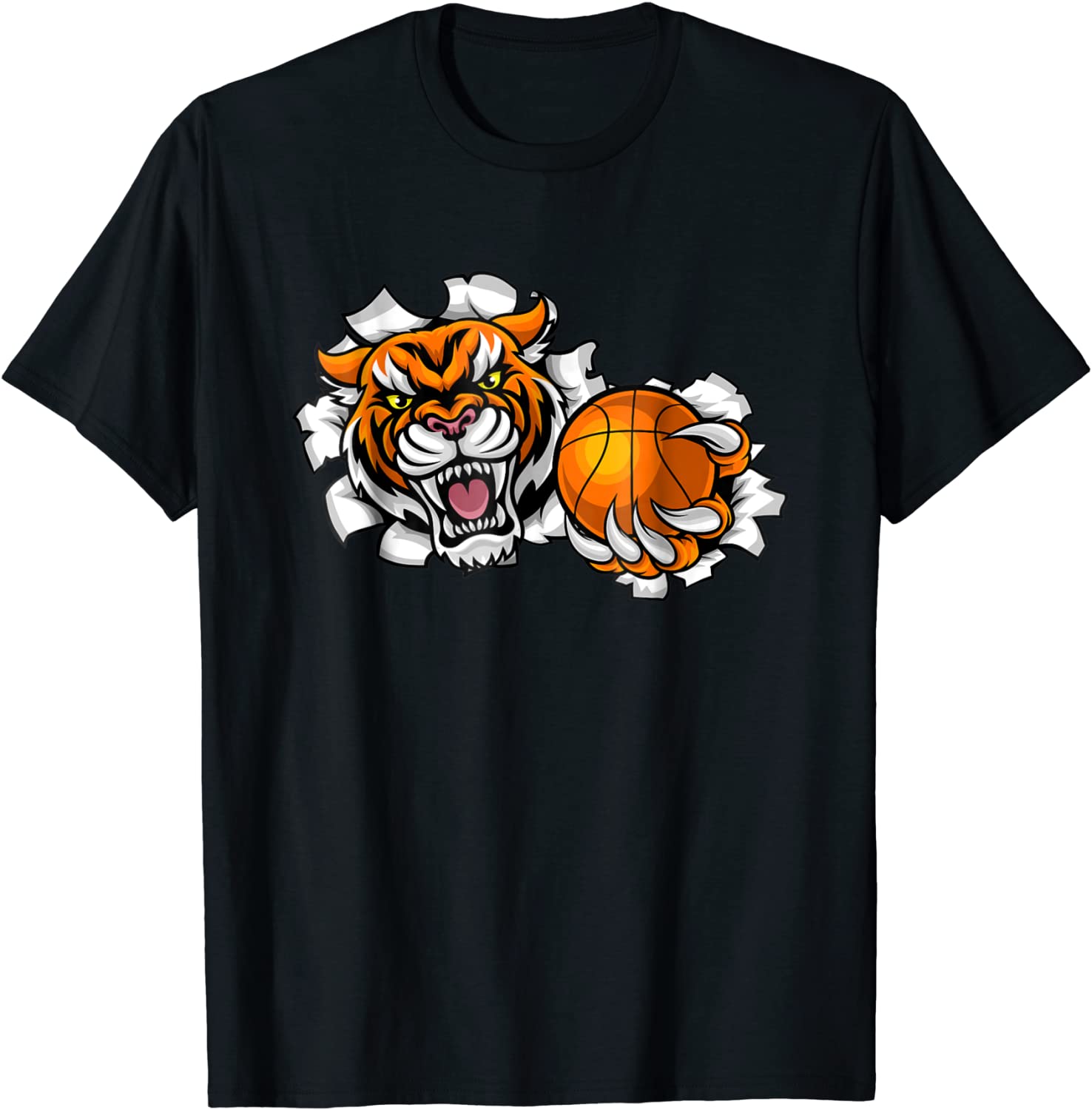 Tiger Basketball Mascot Animal Sports Team T Shirt