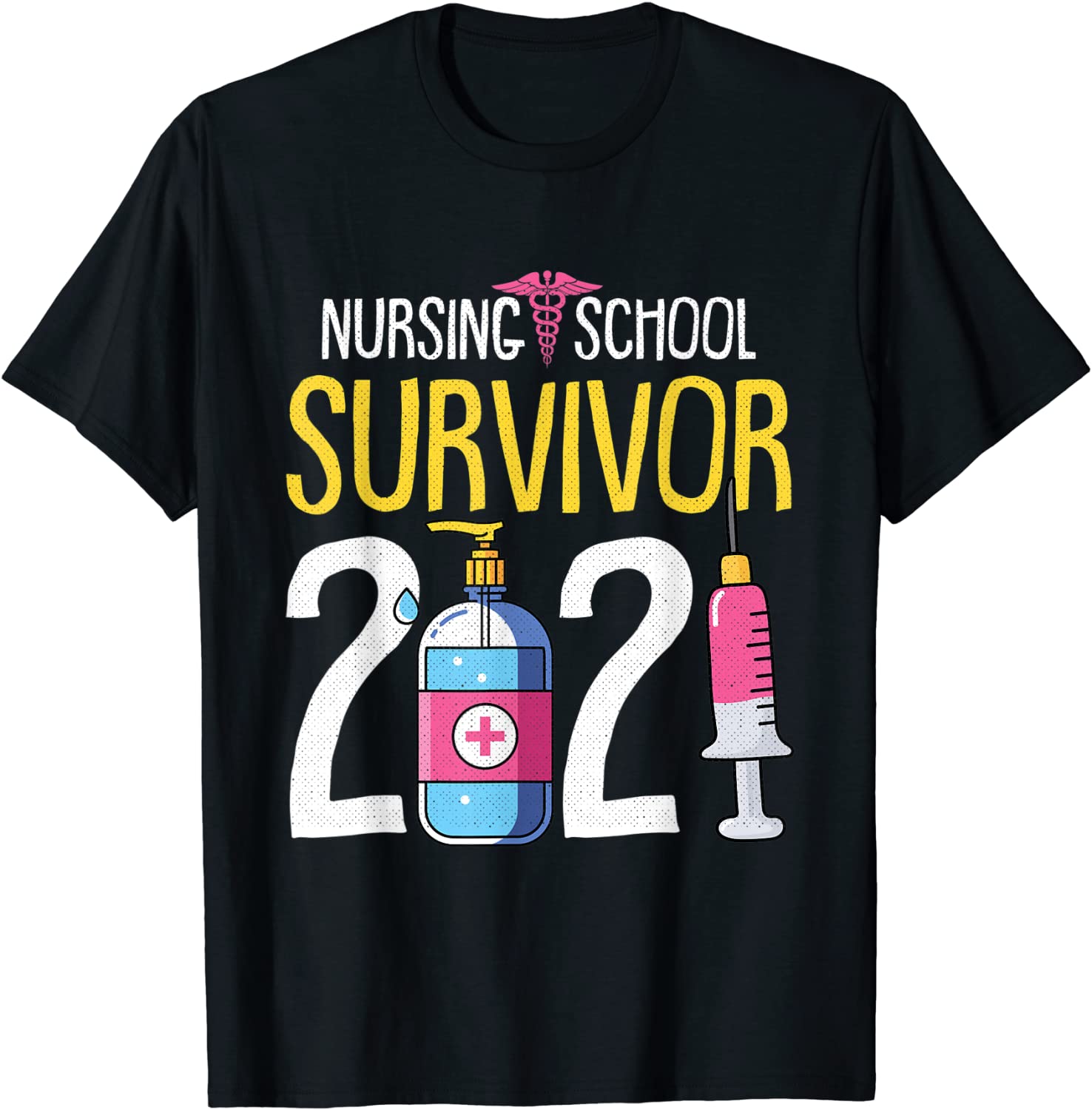 Nursing School Survivor 2021 RN Nurse Grad Student Gift T-Shirt