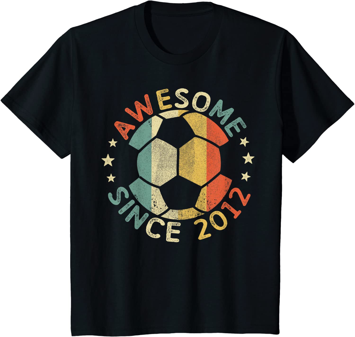 Kids Awesome Since 2012 9th Birthday 9 Year Old Soccer Player T-Shirt