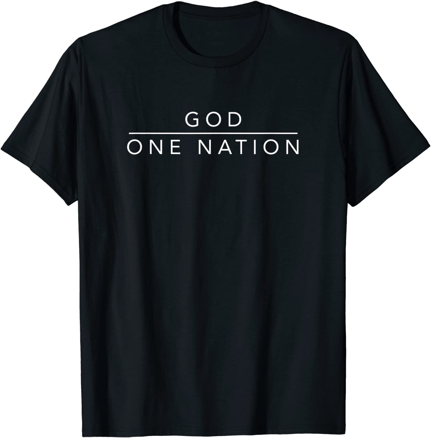 One Nation Under God Line Art Patriotic Christian T-Shirt