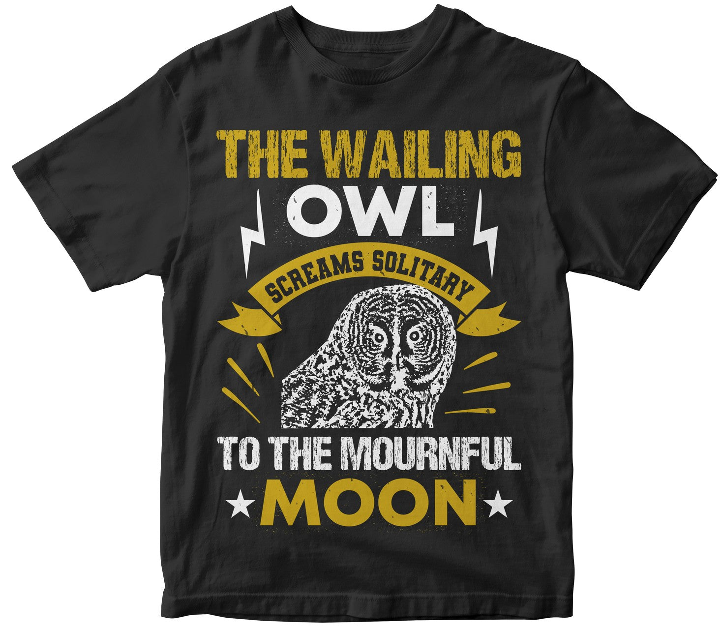 The Wailing Owl Screams Solitary To The Mournful Moon
