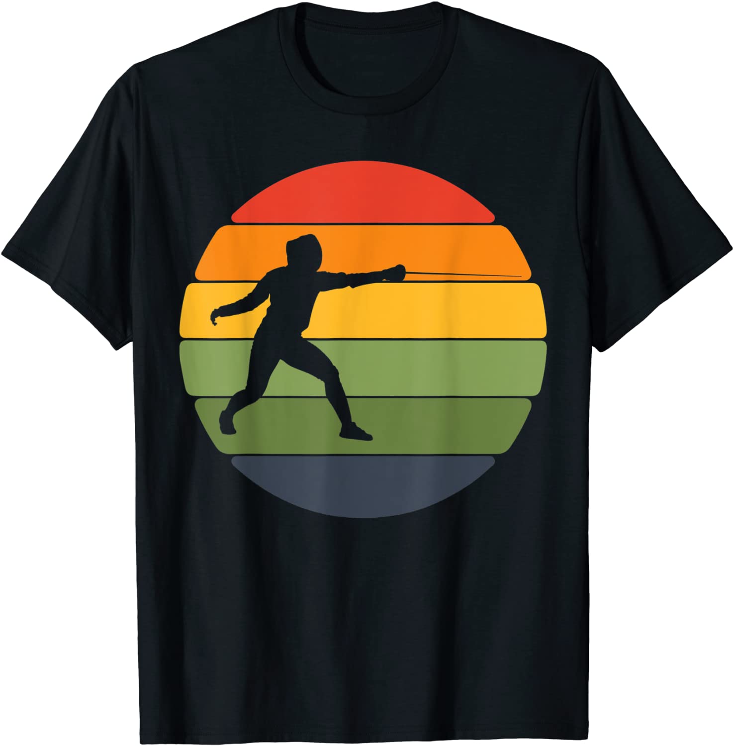 Fencing Retro Sword Fighting Fence Sport Gift T-Shirt