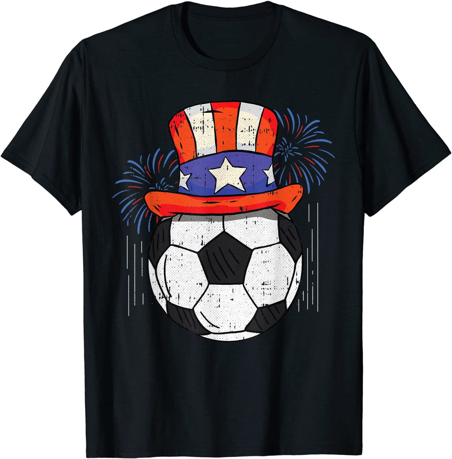 Soccer Ball 4th Of July Cool American Sport Patriotic T-Shirt