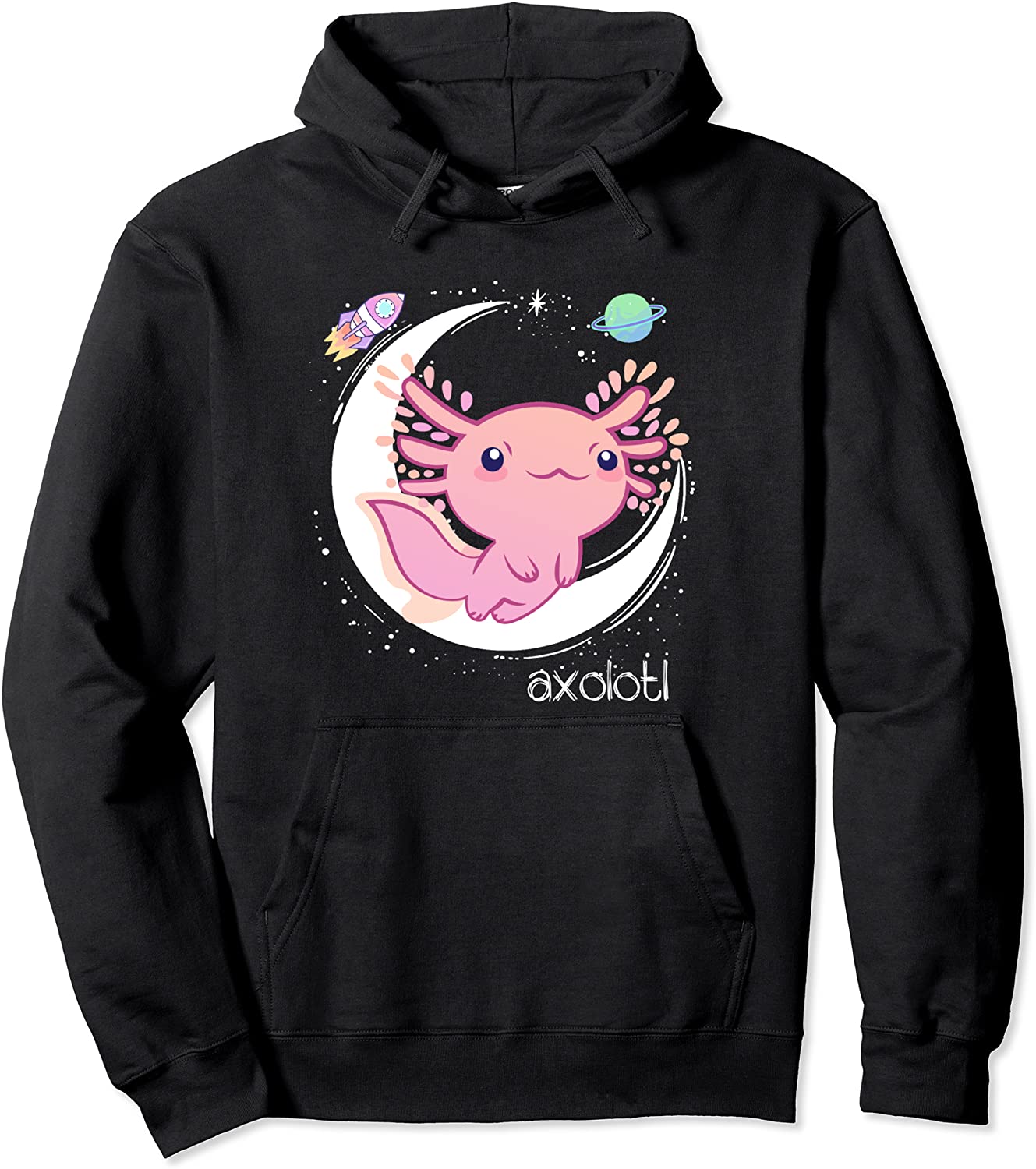 Space Axolotl Kawaii Shirt Pastel Goth Japan Anime Comic Pullover Hoodie