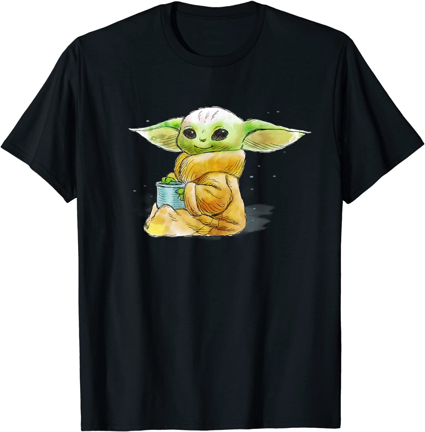 Star Wars The Mandalorian The Child Drink Soup Illustration T-Shirt