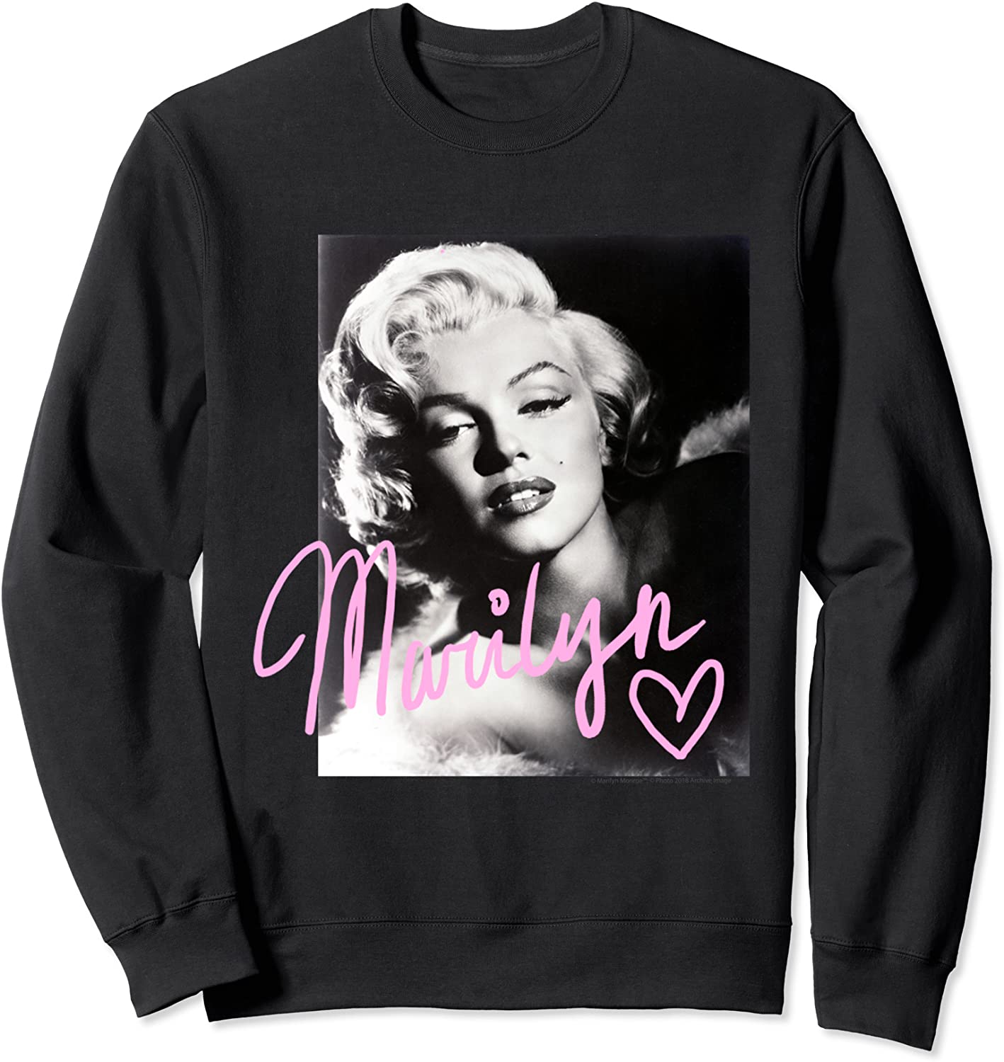 Marilyn Monroe black and white pink handwriting Sweatshirt