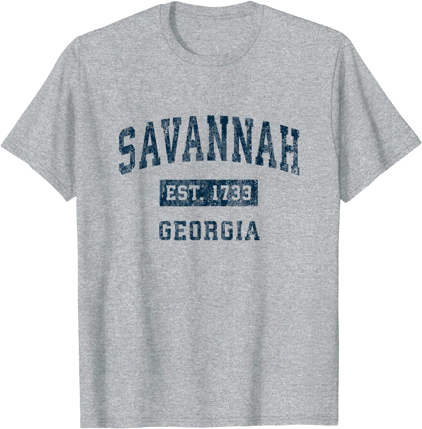 Savannah Georgia GA Vintage Sports Design Navy Print T-Shirt