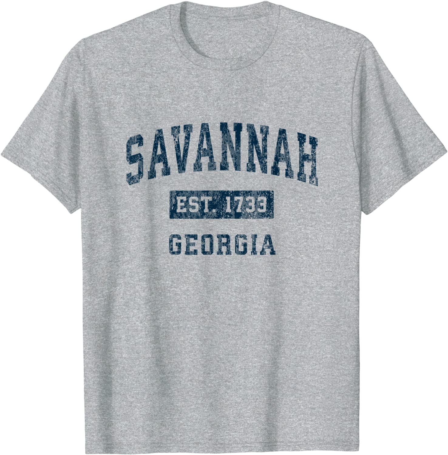 Savannah Georgia GA Vintage Sports Design Navy Print T-Shirt