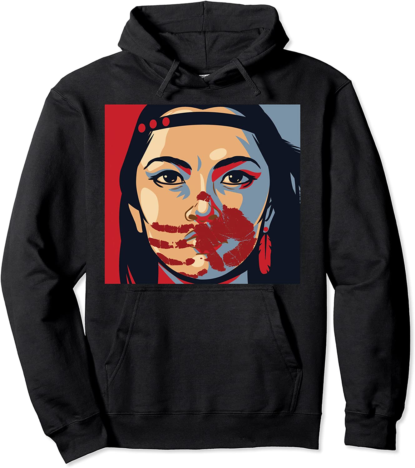 MMIW Awareness Indigenous Woman Art Stolen Sisters Pullover Hoodie