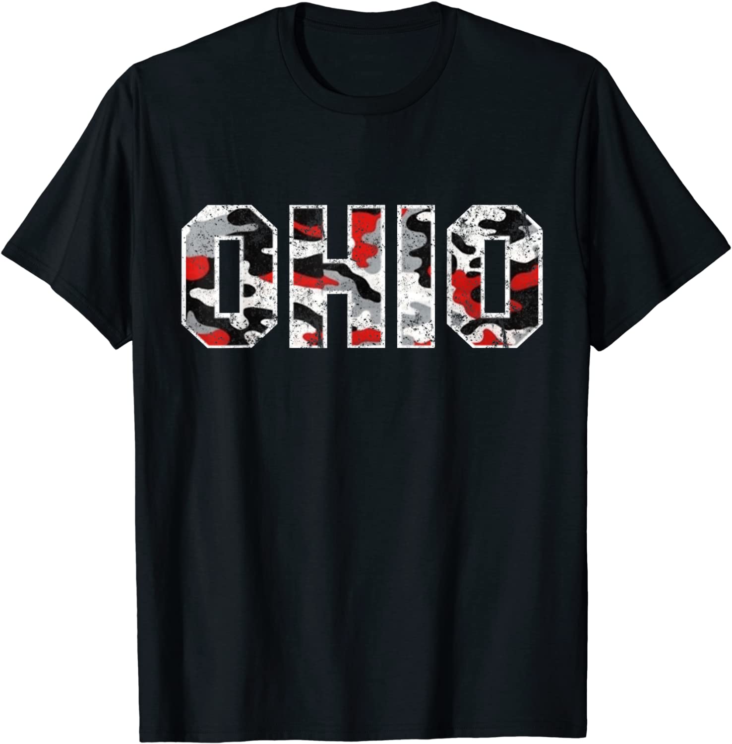 State of Ohio Ohioan Trendy Distressed Camo Graphic Designs T-Shirt