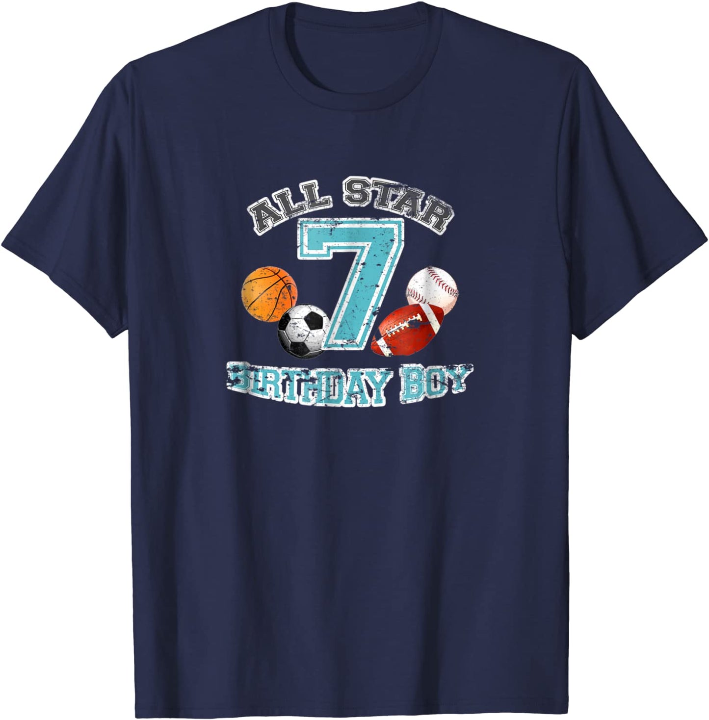 Birthday boySports theme birthday t-shirtAll star varsity
