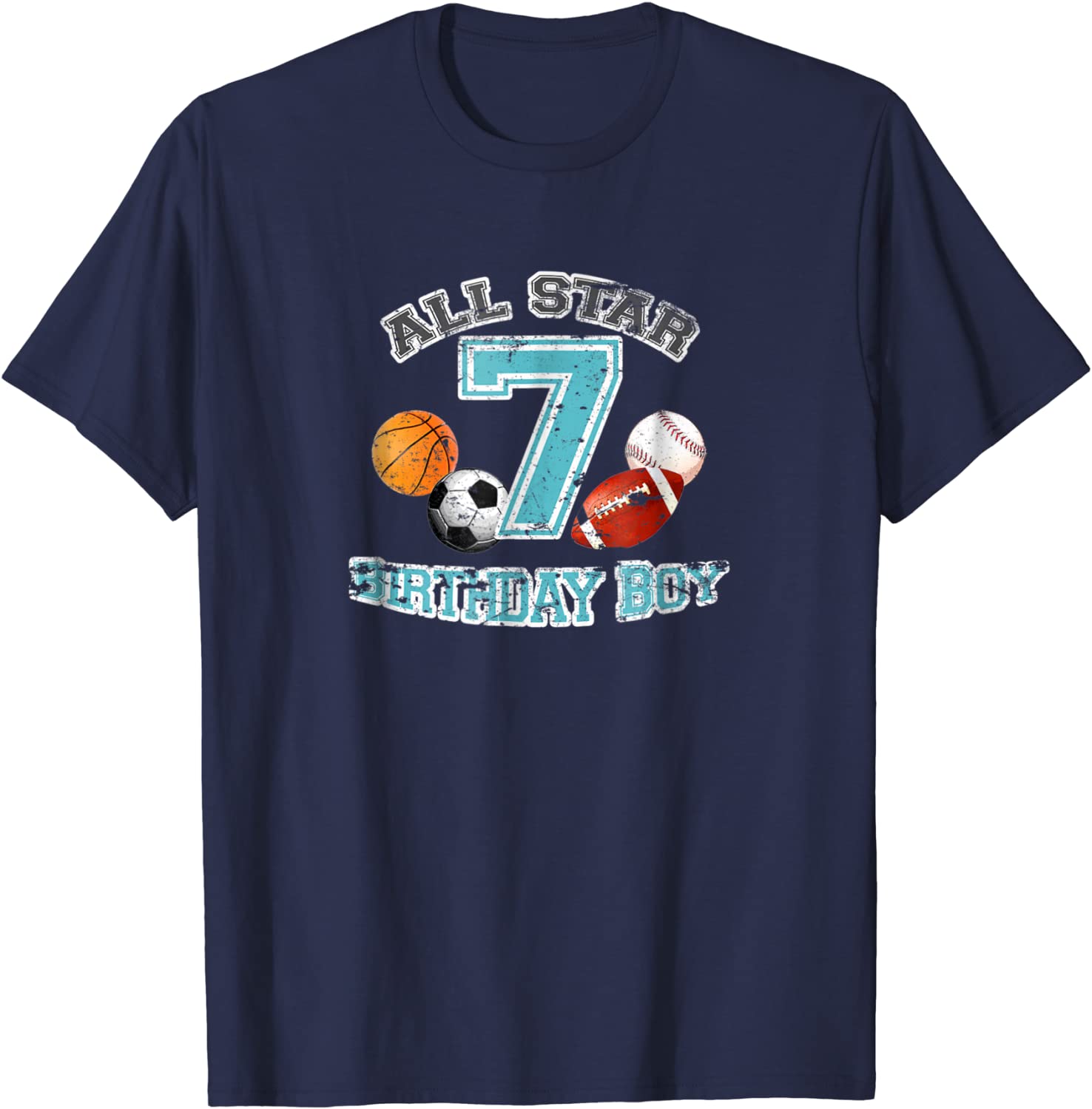 Birthday boySports theme birthday t-shirtAll star varsity