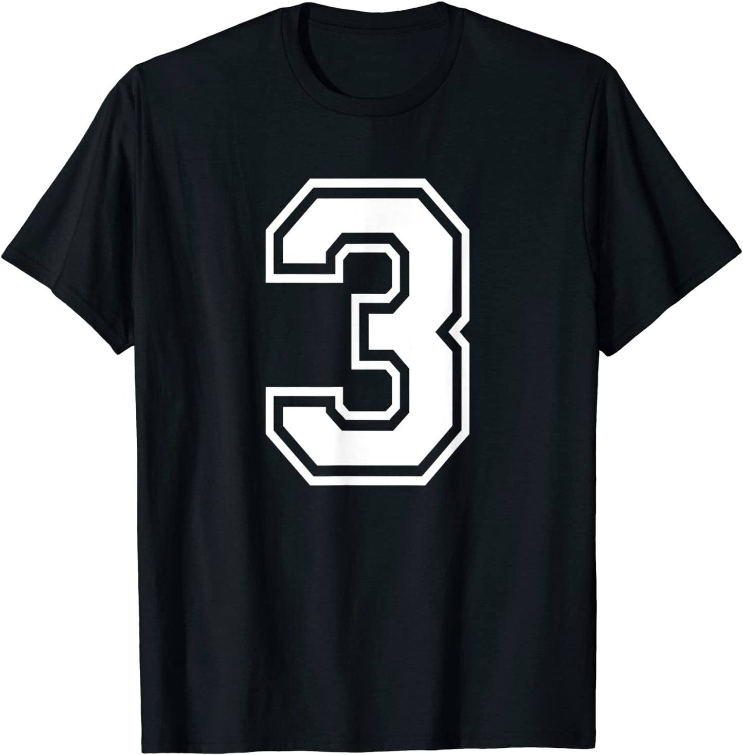 Number 3 Birthday Sports Player Team Numbered Jersey T-Shirt