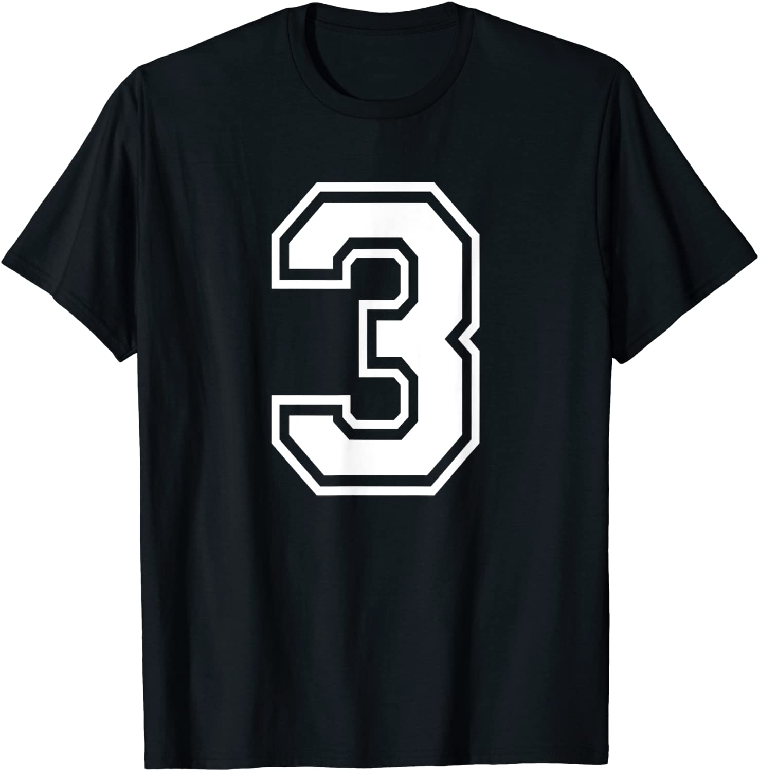 Number 3 Birthday Sports Player Team Numbered Jersey T-Shirt
