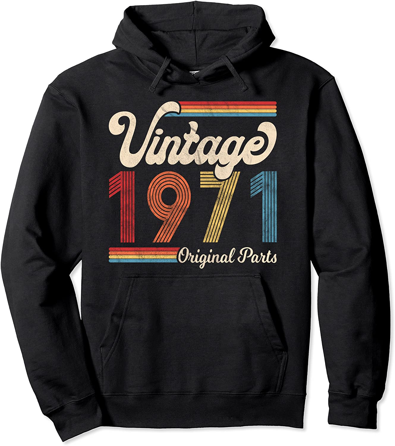 1971 Vintage 1971 Birthday Gift Men Women Born Made 1971 Pullover Hoodie