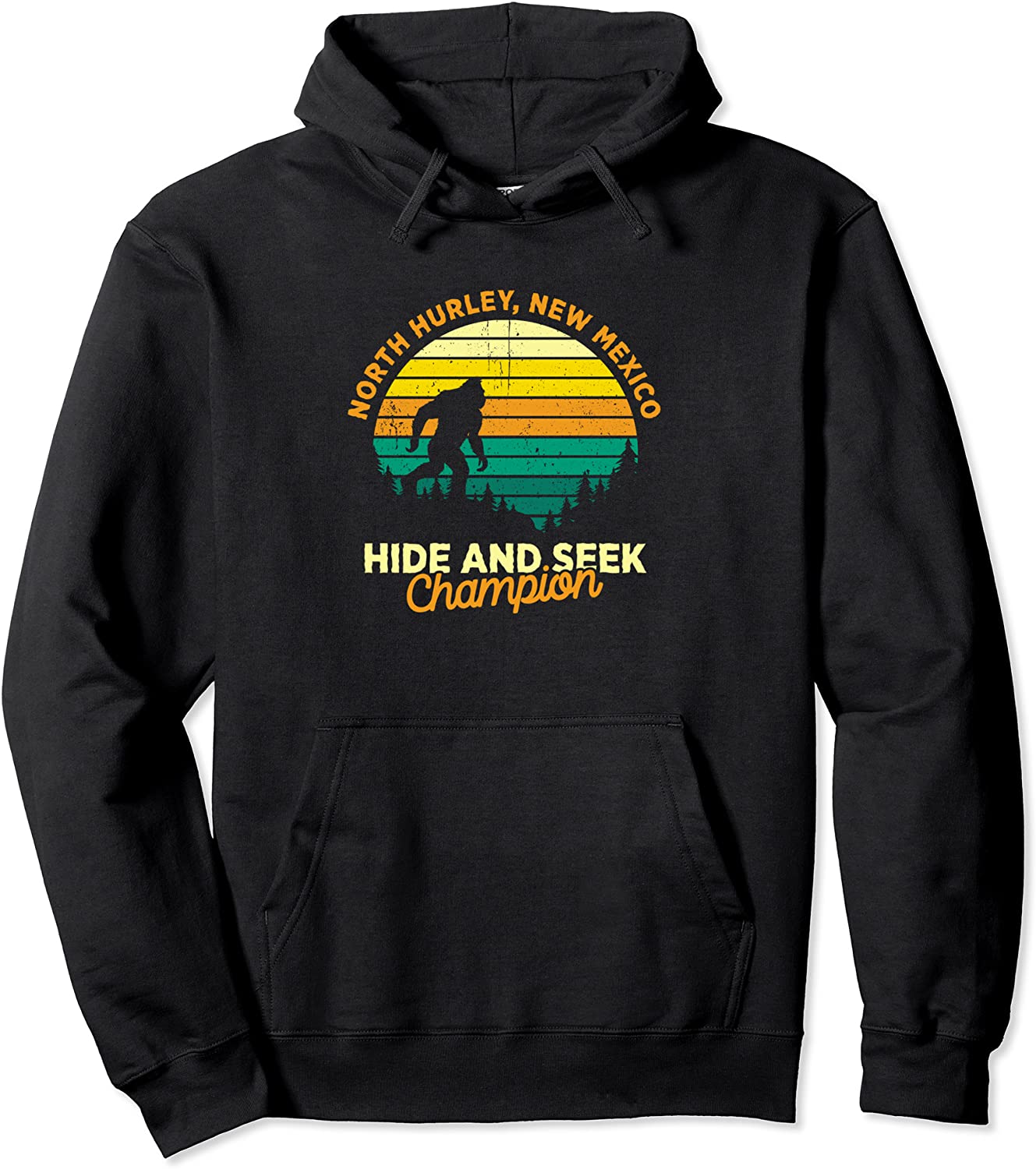 Retro North Hurley New Mexico Big foot Souvenir Pullover Hoodie