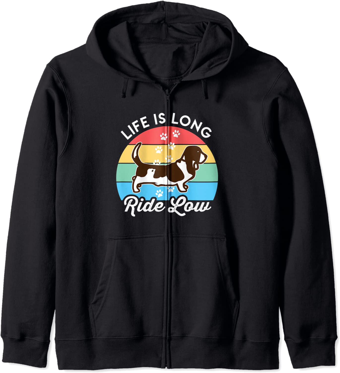 Basset Hound Mom Dad Funny Retro Vintage Cute Pet Basset Dog Hoodie