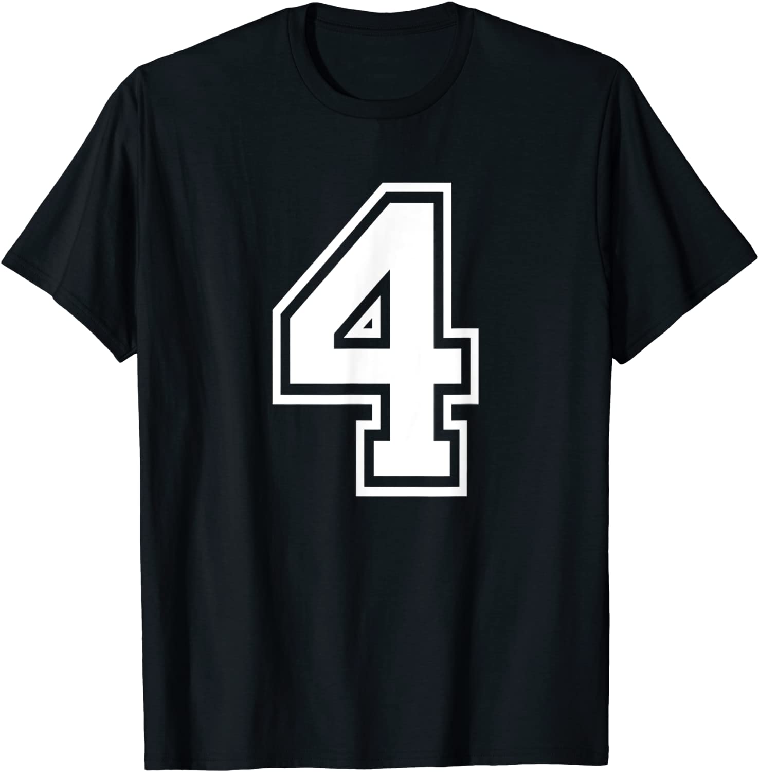 Number 4 Birthday Numbered Uniform Sports Jersey Team T-Shirt