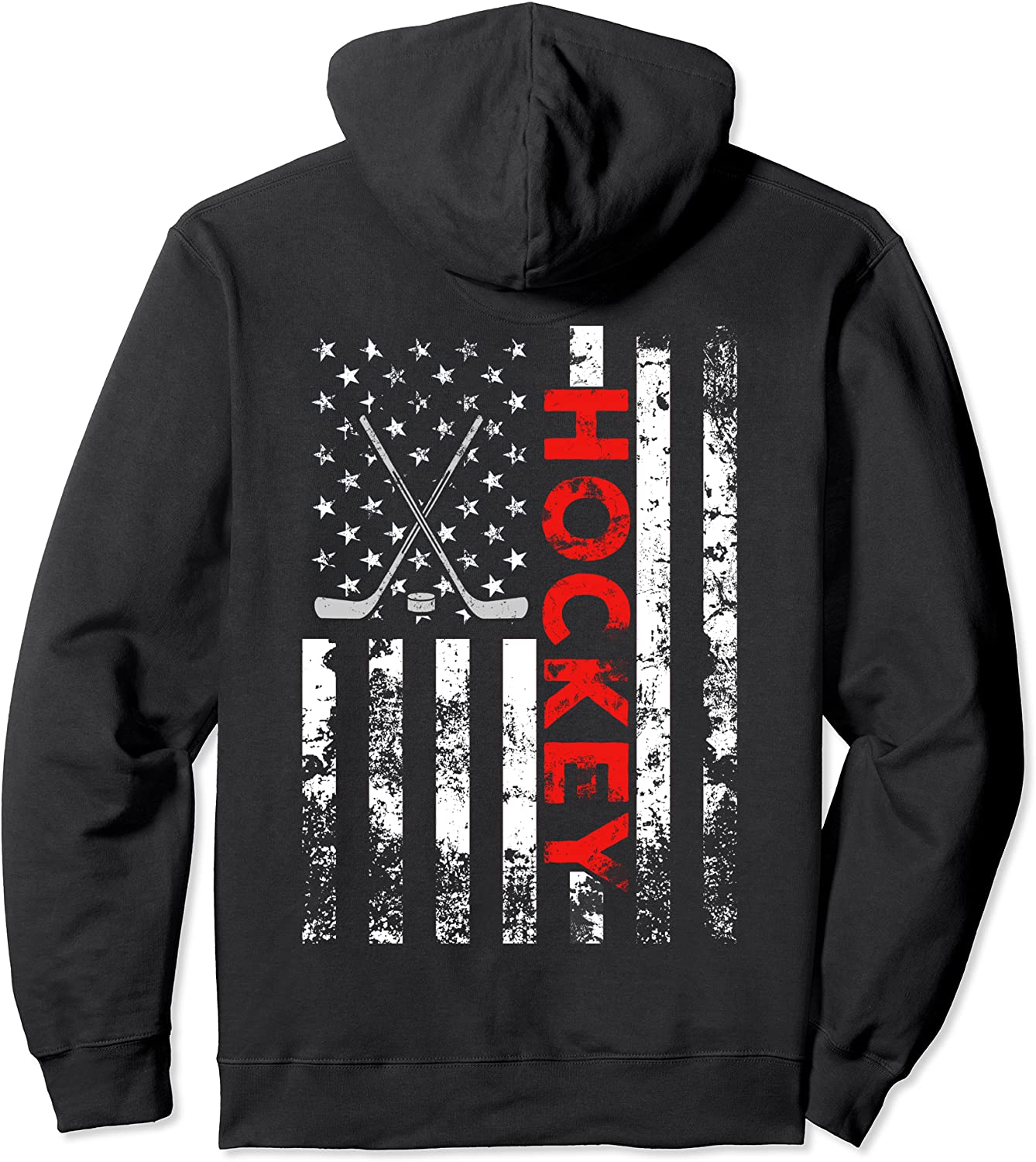 American Flag Hockey USA Patriotic Pullover Hoodie