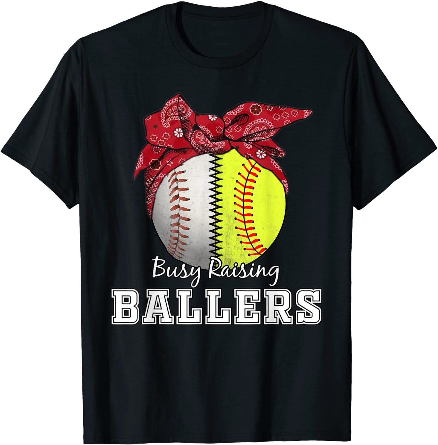 Busy Raising Ballers Softball Baseball Tee baseball mom Gift T-Shirt