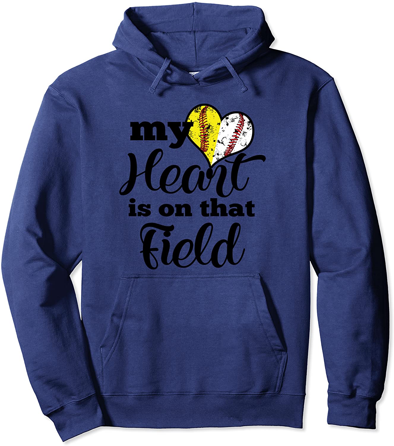My Heart Is On That Field Baseball Softball Parent Hoodie