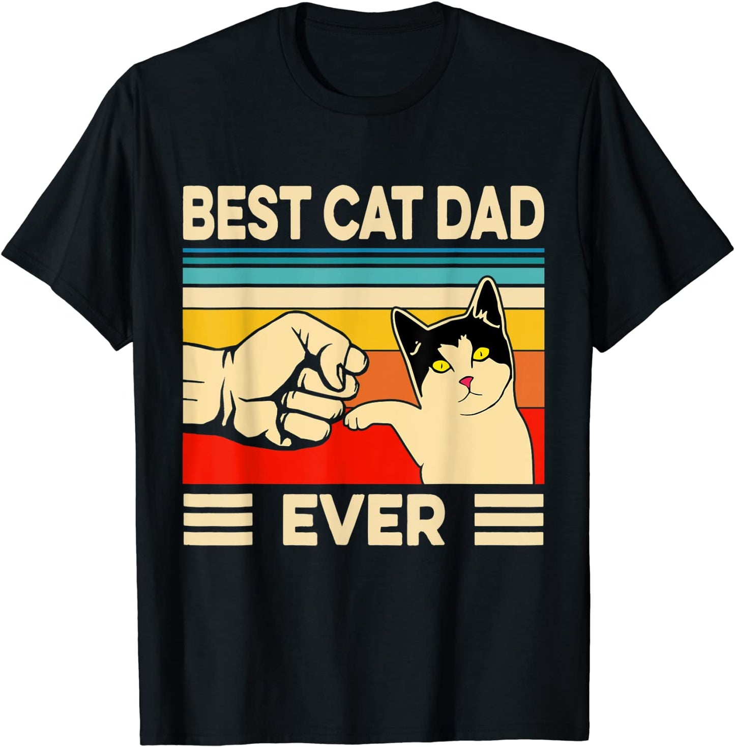Best Cat Dad Ever T-Shirt Funny Cat Dad Father Vintage Gift T-Shirt