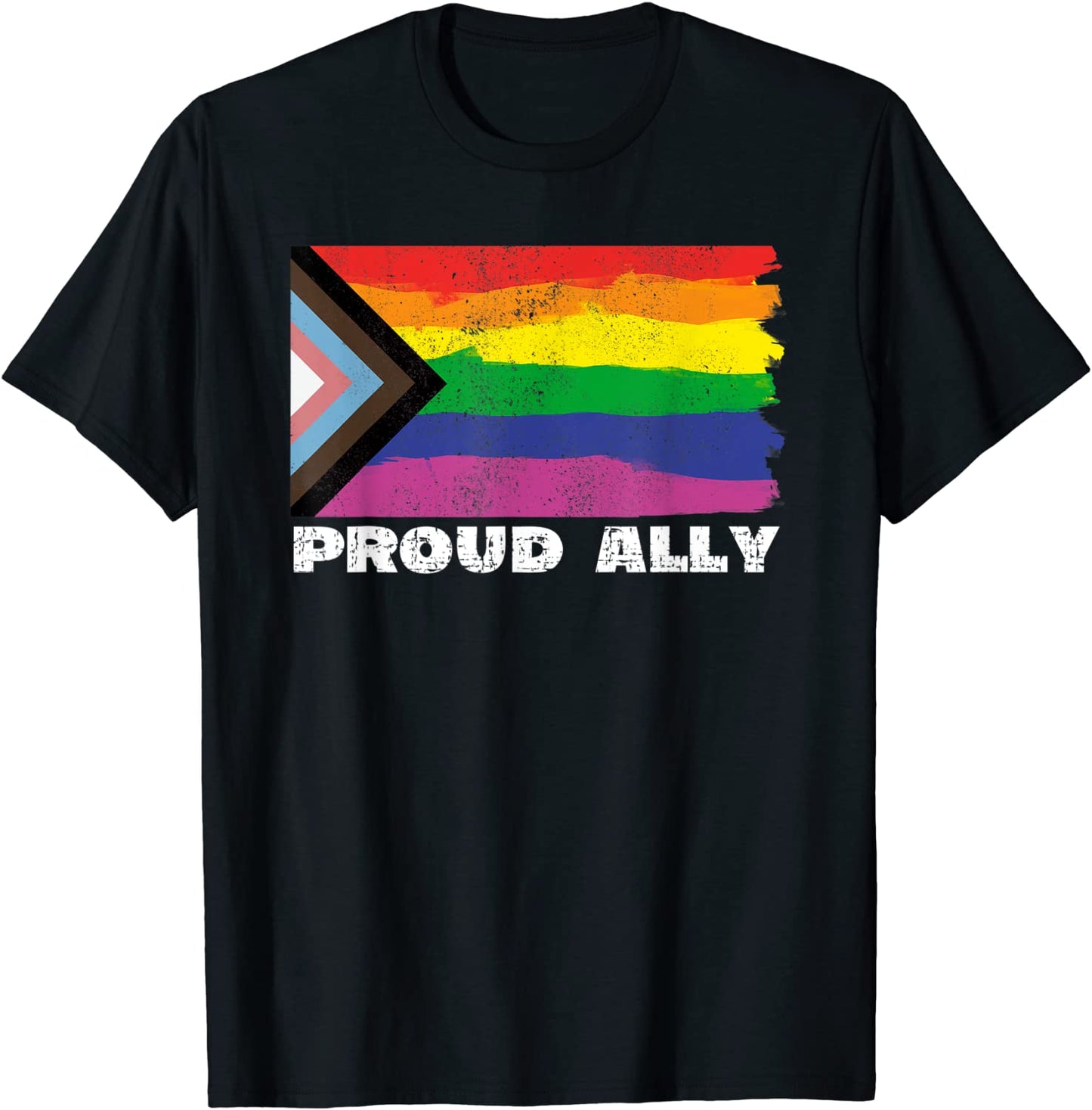 Proud Ally Pride Month LGTBQ Black Pride Flag T-Shirt
