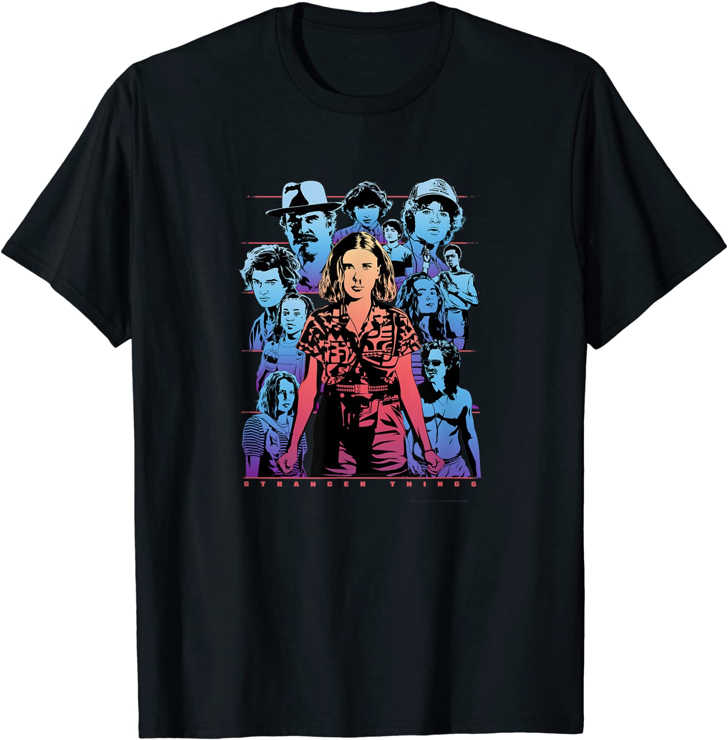 Stranger Things Group Shot Populous Gazing T-Shirt