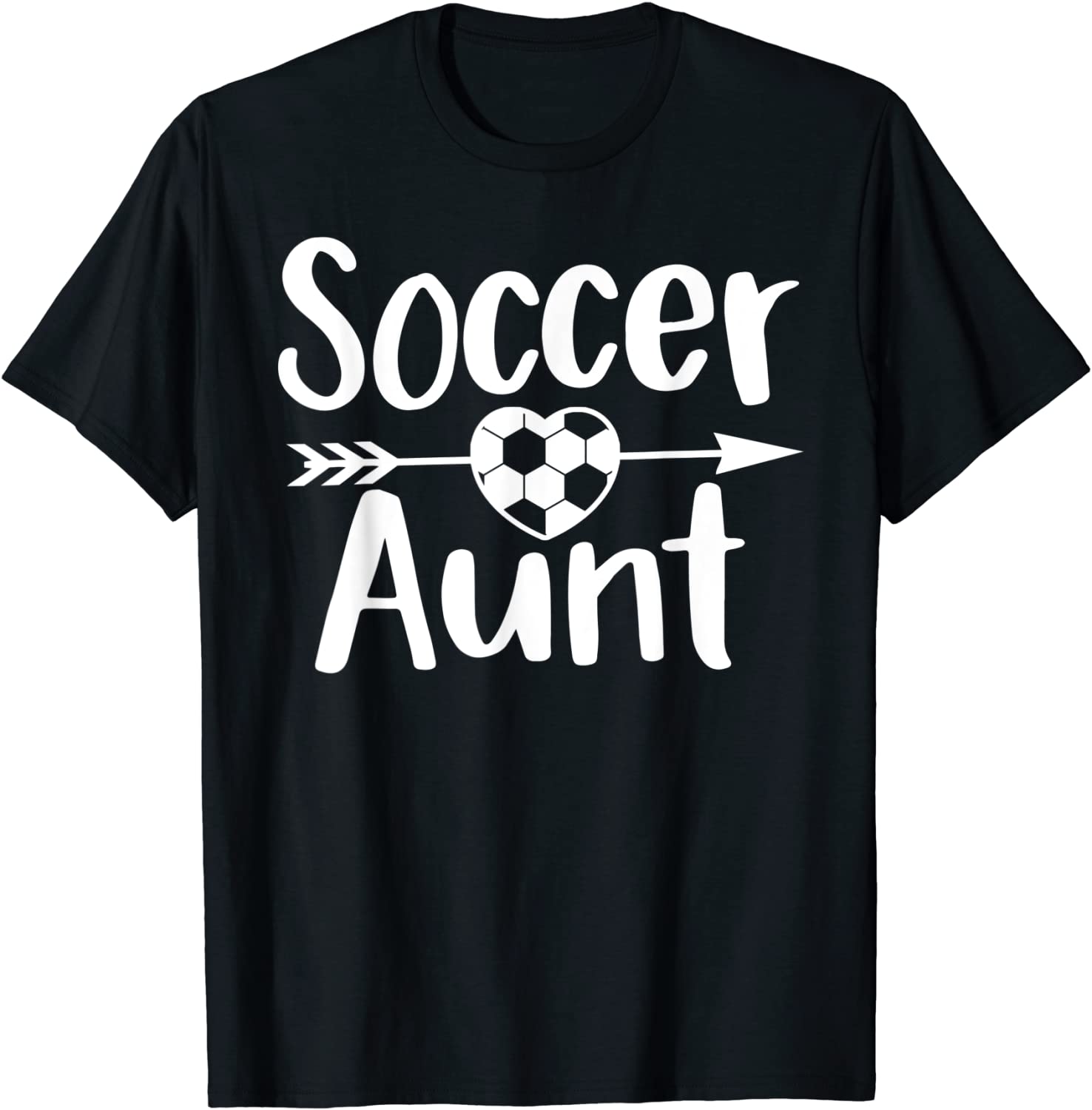 Soccer Aunt Heart Sport Lover Auntie Mothers Day T-Shirt