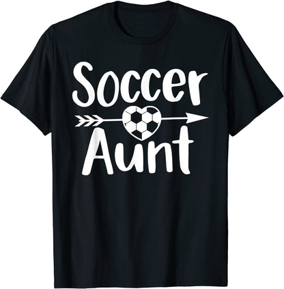 Soccer Aunt Heart Sport Lover Auntie Mothers Day T-Shirt