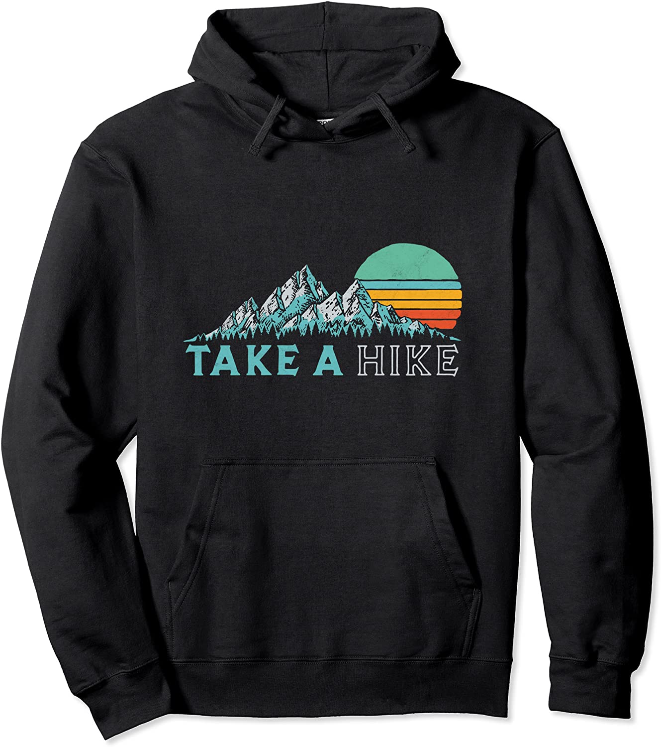 Take a Hike - Retro Vibe Mountains 70s Hiking Pullover Hoodie