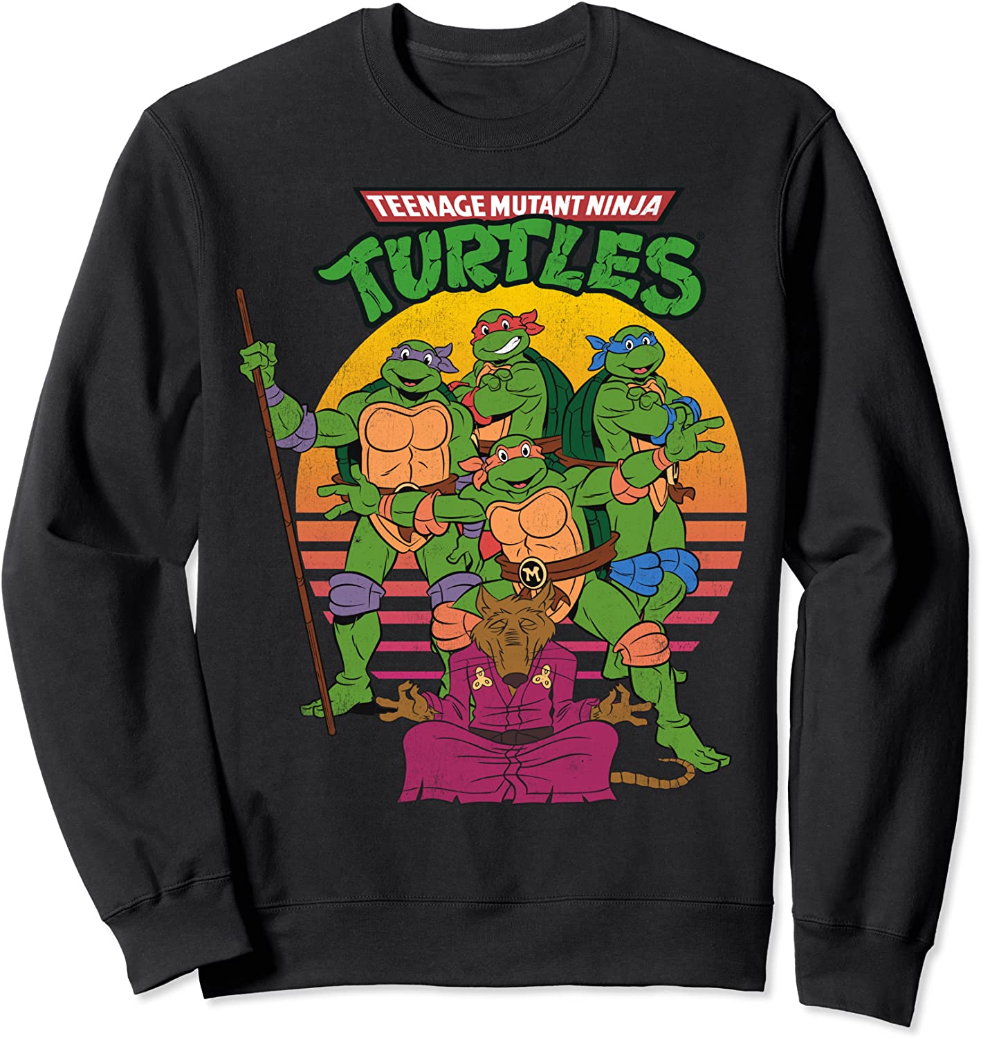 Teenage Mutant Ninja Turtles Retro Sun Group Sweatshirt