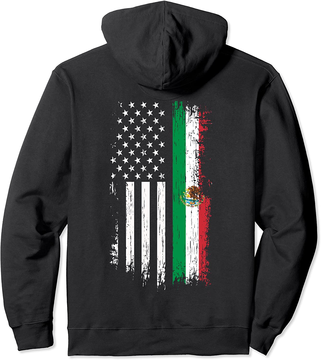 Mexico USA Grown Roots - Mexican American Flag Pullover Hoodie