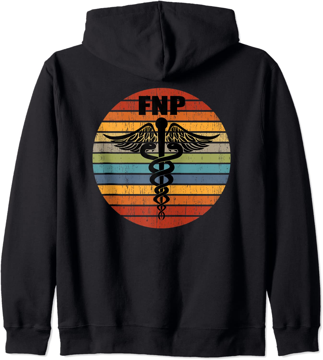 FNP Family Nurse Practitioner Medical Caduceus Retro Gift Hoodie