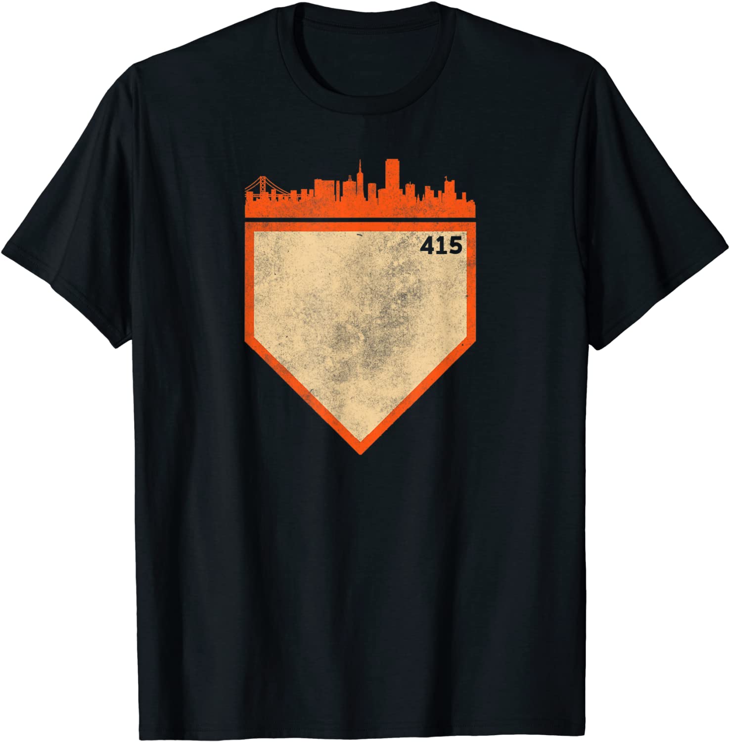 Retro San Francisco Baseball No Plate Like Home 415 T-Shirt